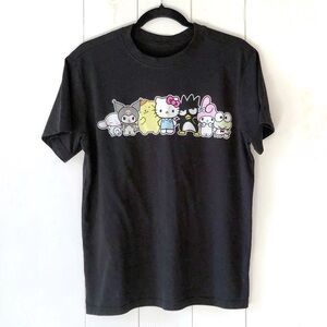 Sanrio Hello Kitty & Friends Line Up Classic Black Tee Size Small